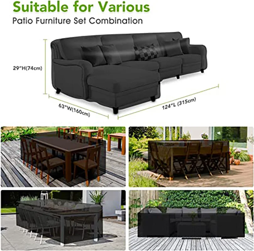 Furniture Cover Terrace Patio Furniture Cover Waterproof 210d Furniture Cover Suitable For Outdoor Sofa Set
