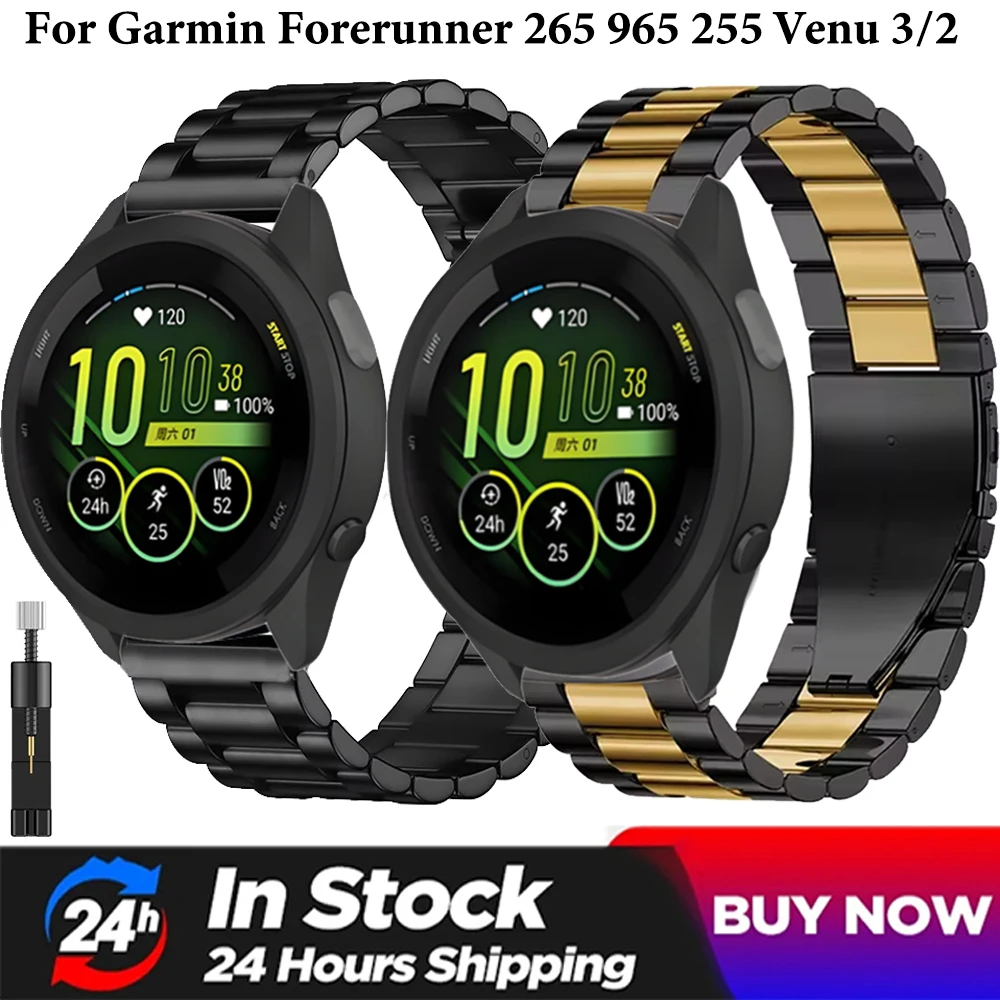 Premium 22mm Stainless Steel Watchband - Metal Strap Bracelet