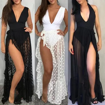 Women's Sheer Mesh Beach Skirt  - Swimwear Cover Up, Bikini Outer Wrap, Bohemian Vacation Shawl for Seaside Holiday 1