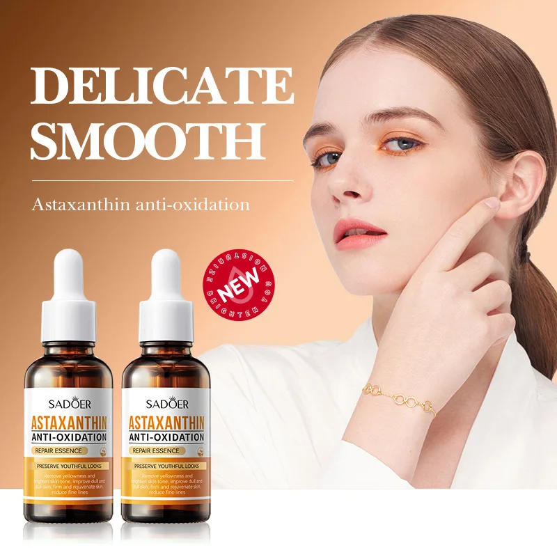 30ml Astaxanthin Anti Oxidation Face Serum Repair Dry Skin Moisturizing Reduce Wrinkles Fade Fine Lines Smooth Tender Hydrating 3