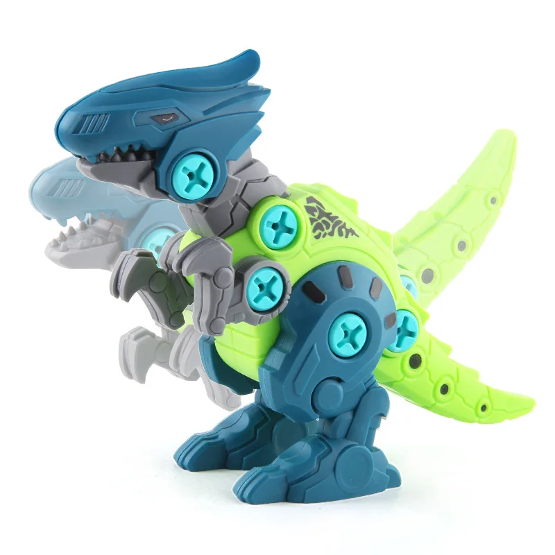 Assembled Dinosaur Disassembly Children's with Soft Projectile Ejection Screwable Dinosaur Figures Bricks Dino Toys Combination