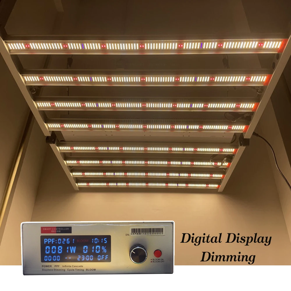 2023 Newest 800W 1000W LED Grow Light Bar Full Spectrum Professional High PPF Digital Display Dimming Samsung Diode Growth Light