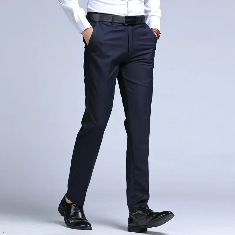 

2024 New Summer Suit Pants for Men Fashion Straight Mens Suit Pants Men's Formal Pants Loose Fitting Work Best Man Clothing