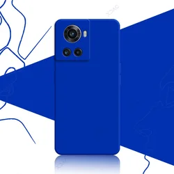 Luxury Liquid Silicone Square Mobile Phone Case - Soft 360° Protection, Enhanced Design for OnePlus 10R (Klein Blue)