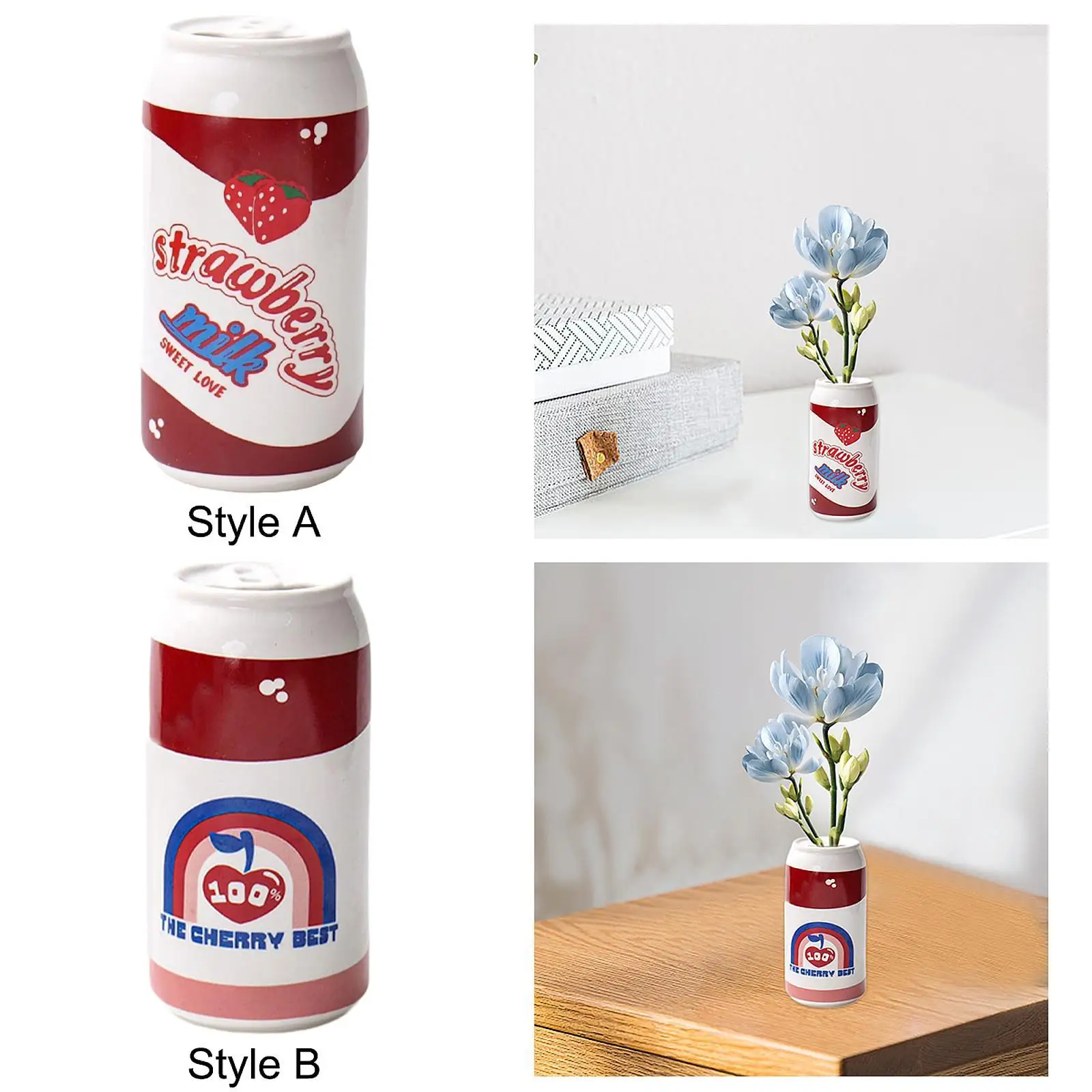Small Ceramic Decorative Vase Multipurpose Decorative Lightweight for Side Table Tabletop Decoration Paint Brush Holder 3x6inch 4
