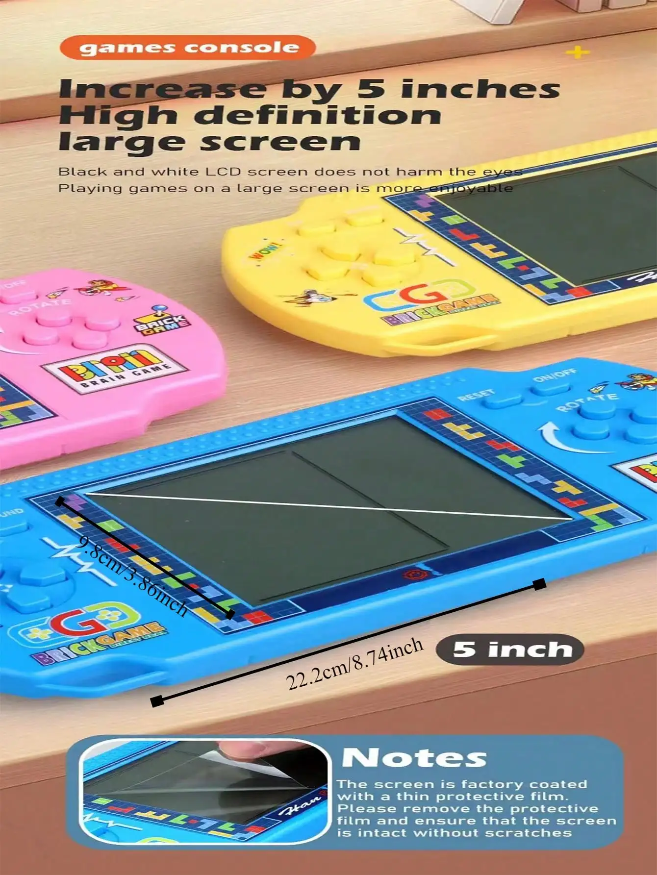 5.5inch Screen 23-Category Game Handheld PSP Tetris Game Console Toys For Kids Children Pocket Game Console Battery Not Included 3