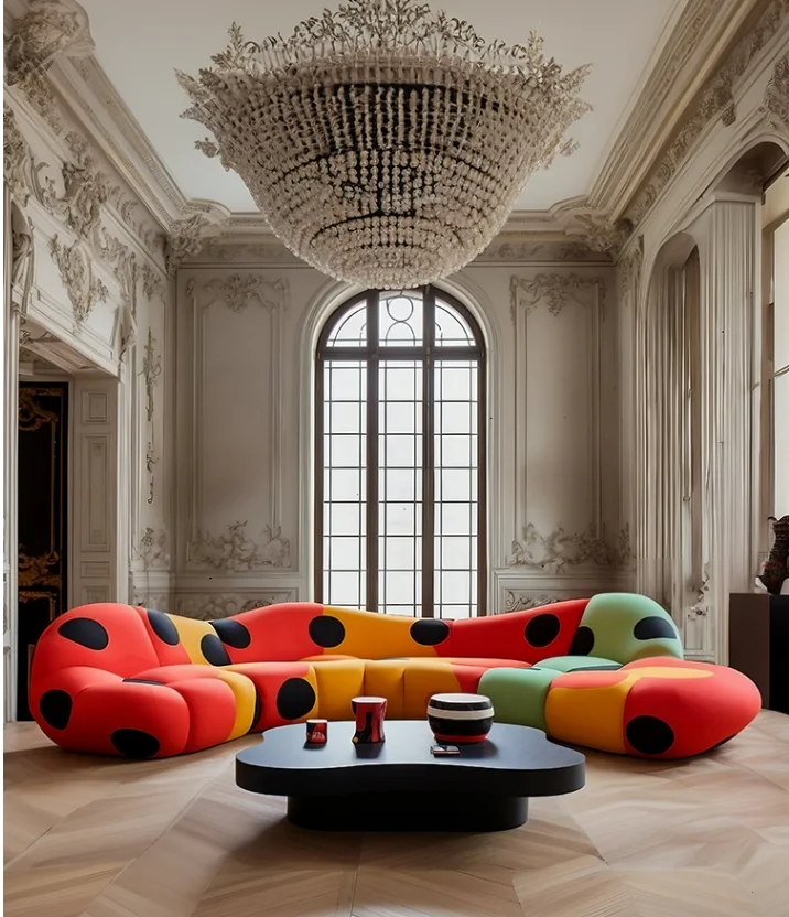 Design Art Polka Dot Corner Shafa Estetica Creativa Museo Internazionale Divano Di Fascia Alta