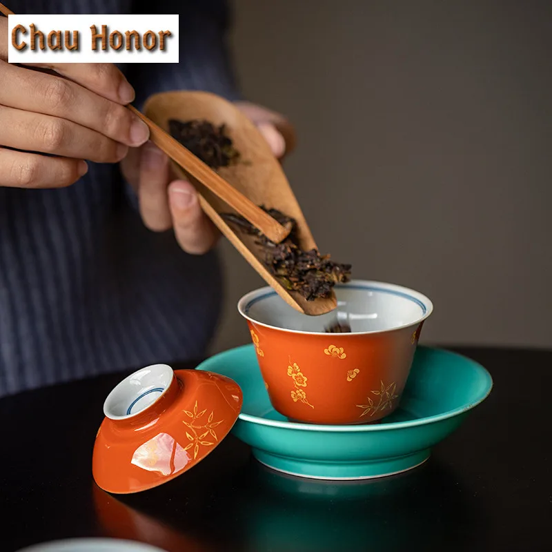 Boutique Turquoise Green Ceramic Pot Bearing Household Kung Fu Tea Trays Chinese Teapot Tray For Snack Fruit Holder Tea Ceremony