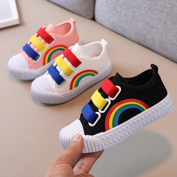 Spring Autumn Children's Fashion Sneakers Boys Fashion Hook Shoes Girls Non-slip Casual Canvas Shoes Kids Designer Flats Shoes