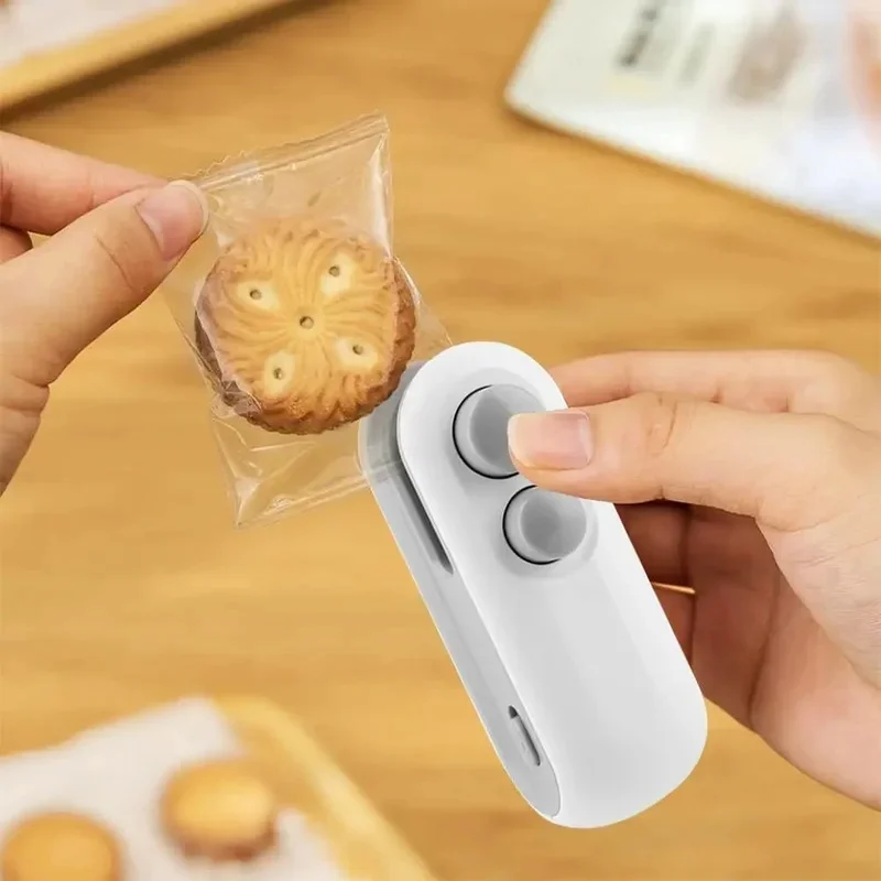 USB 휴대용 미니 열봉합기, 스낵/가정용 충전식 진공 밀봉기, 비닐봉투 열봉합 클립