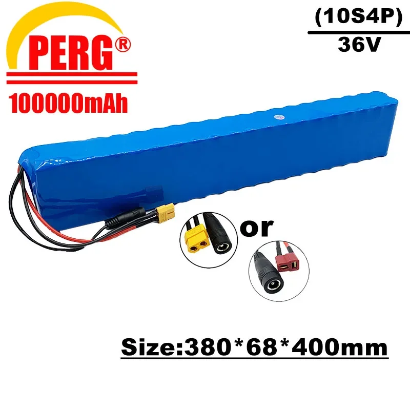 

PERG-10s4p, 36V lithium ion battery pack, 800W, 100Ah, built-in BMS, XT60 or T plug, suitable for bicycles and electric cars