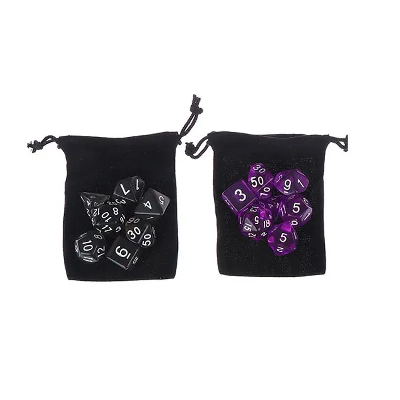 DollaTek Set De 3 Juegos De Dados Poliédricos (21 Piezas) Con Bolsa De Almacenamiento – D4 D6 D8 D10 D12 D20, Para D&D, RPG Y Juegos De Mesa