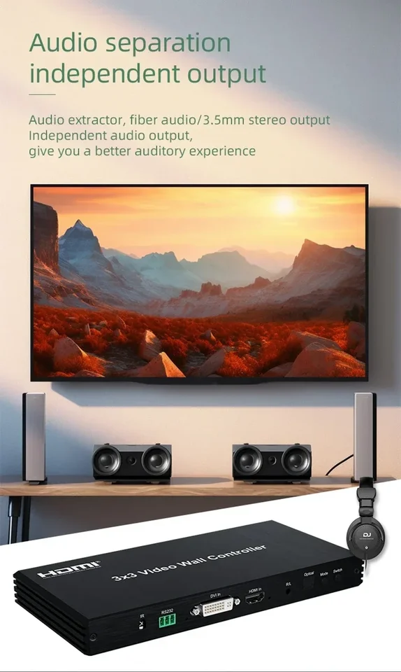 DVI HDMI   Ʈѷ Ƽ ũ ö̽ μ, ÷  ÷, ִ 9 TV ö̼, 1080P, 3x3, 2x2, 2x3, 2x4, 1x3, 1x4, 1x5