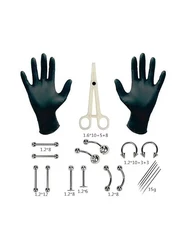 Professional Body Piercing Tool Kit with Needle and Clamp (20PCs)