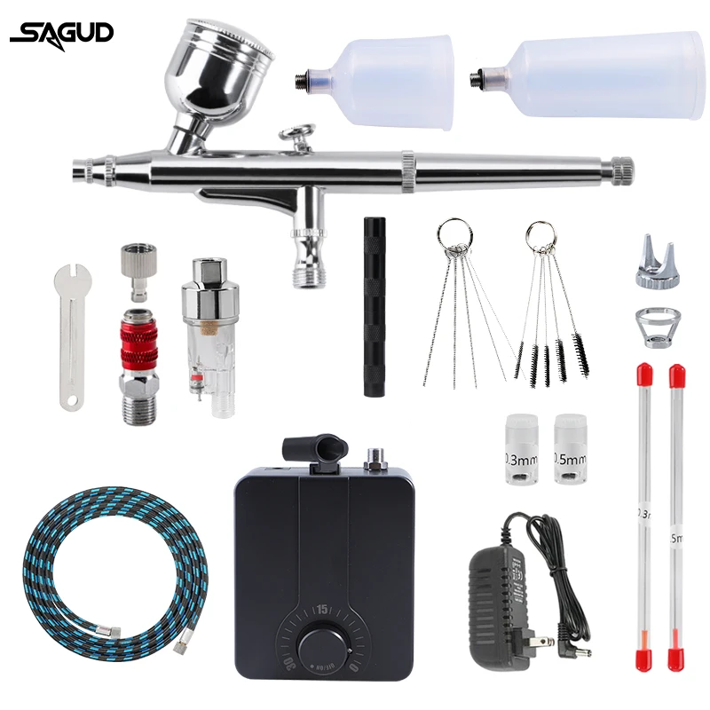 New Designs Mini Air Brush Compressor Kit High Power Psi Customized 20CC  40CC Cup Spray Airbrush Tan Master Piston Tool - AliExpress