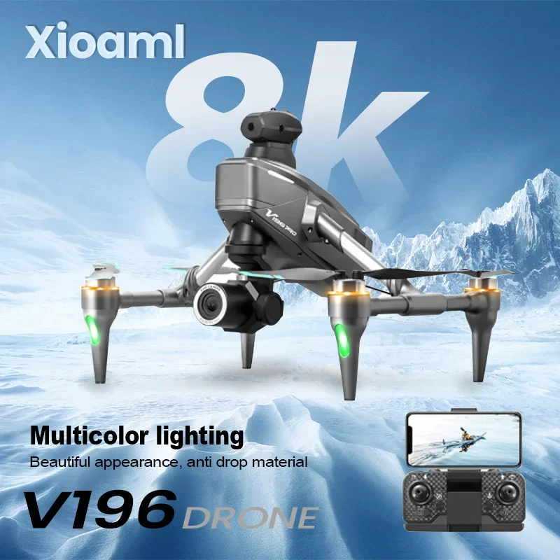 Original V196 Drone 8K Professional HD Dual Camera 5G Wifi 360&deg; Obstacle Avoidance Brushless Foldable Quadcopter RC Drone Toy drone quadcopter