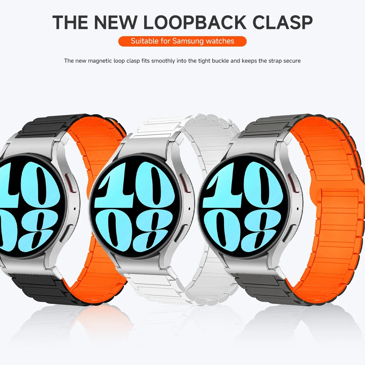 Magnetic Loop Silicone Watch Band - Universal 20mm Strap