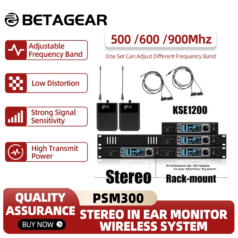 Betagear Stereo In Ear Monitor Wireless System PSM300 P3RA Stage Monitor Sistema Inalambrico Inear Wireless IEM Body Pack PSM900