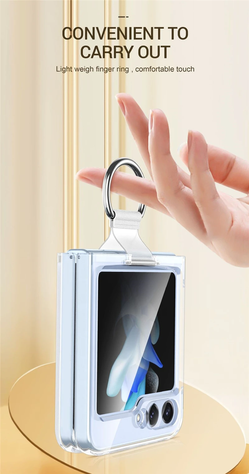 Fashion Phone Case With Ring And Silk Lanyard For Galaxy Z Flip_voghion.com