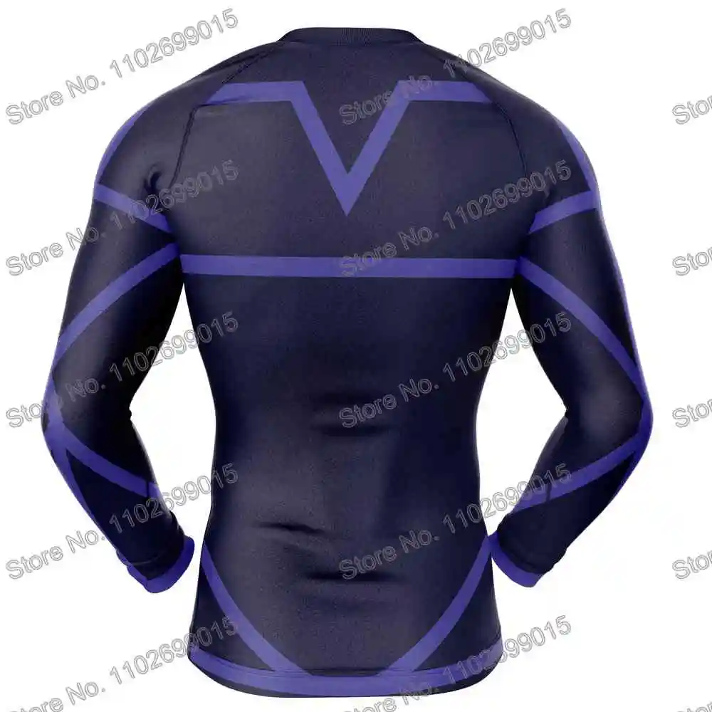 Blue Lock Surfing Diving T-Shirt Tight Long Sleeve Rash Guard Swimwear Men UV Protection Surf Clothing Beach Floatsuit Tops