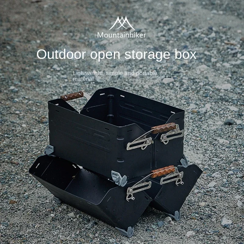 

Black Open Box Cool Extension Outdoor Storage Box Camping Can Be Spliced Iron Box Portable Folding Storage Box