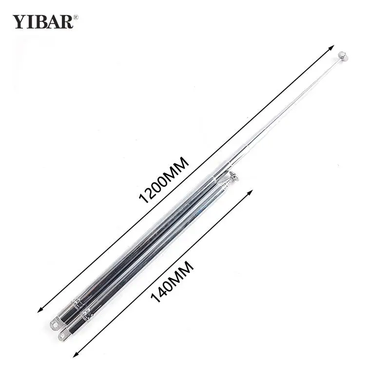 

120cm 10Section Stainless Steel Telescopic Rod Antenna FM AM Radio Super Signal 35.4cm 5Section Antenna