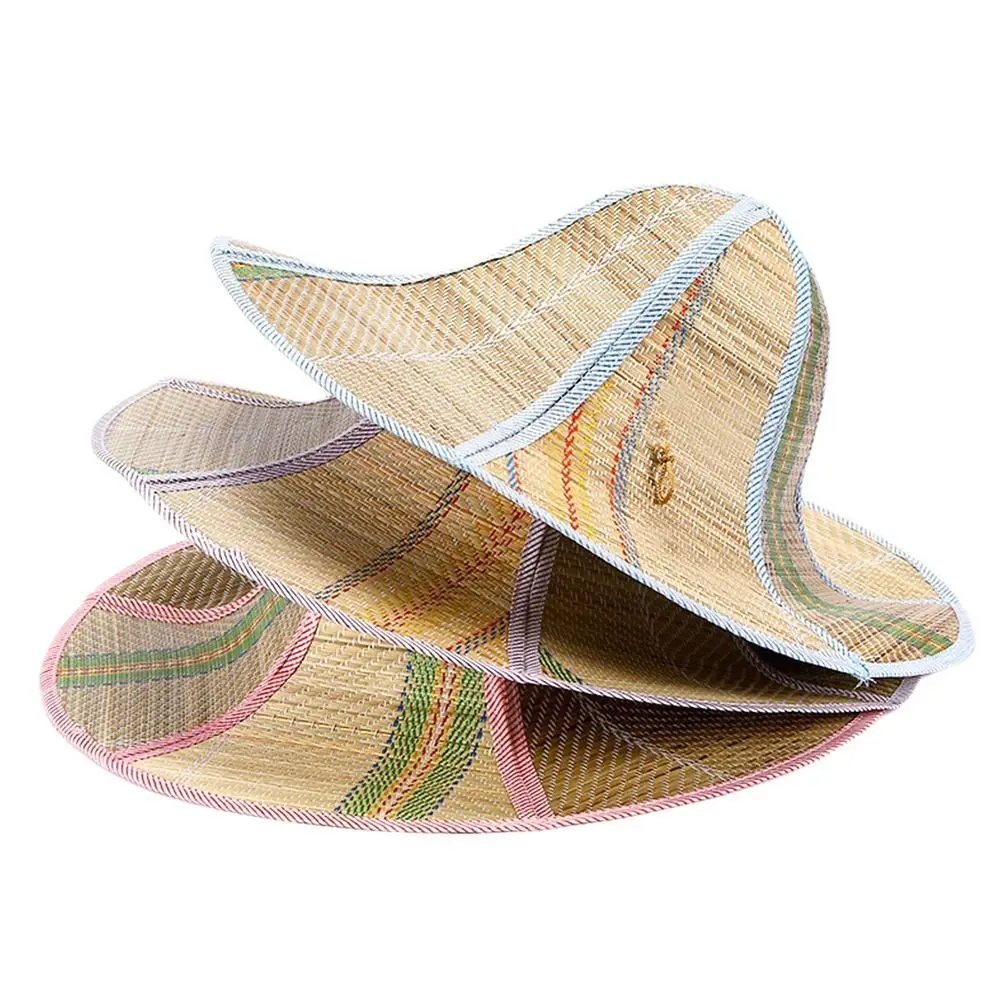 Men Women Fishing Sunshade Foldable Straw Hat Rattan Anti-ultraviolet Fisherman's Cap Big Visors