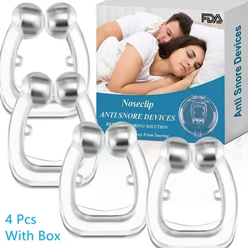 Dispositivo magnético anti ronco parar de roncar clipe de nariz fácil respirar melhorar o sono ajuda apnéia guarda dispositivo noturno com caso 1/2/4pcs 1