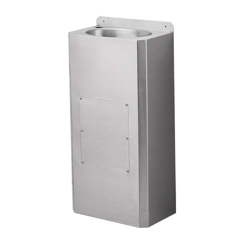 

Stainless steel floor standing wash basin, small column basin square for hospital and school corridors