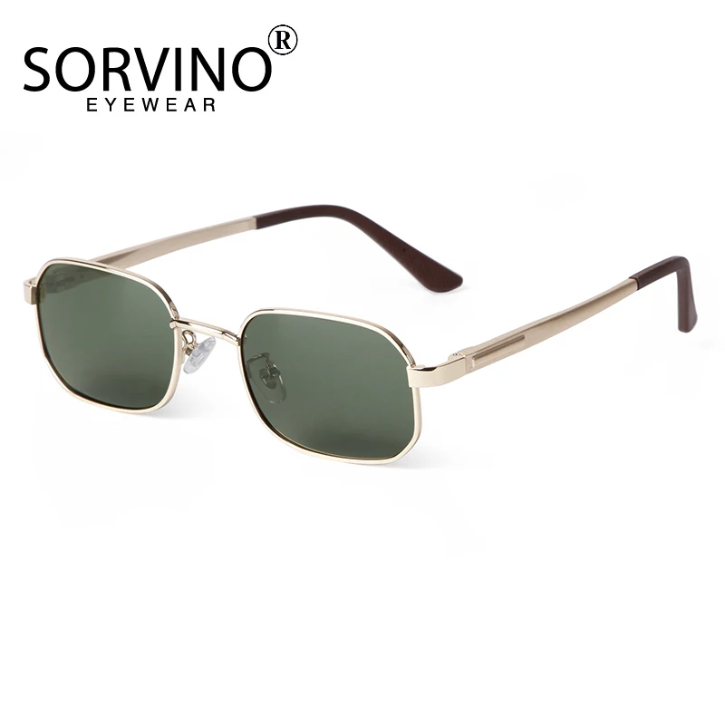 Sorvino Mode kleine Rechteck Sonnenbrille Männer Frauen trend ige grüne Quadrat fahren Sonnenbrille Luxusmarke Metallrahmen Brillen