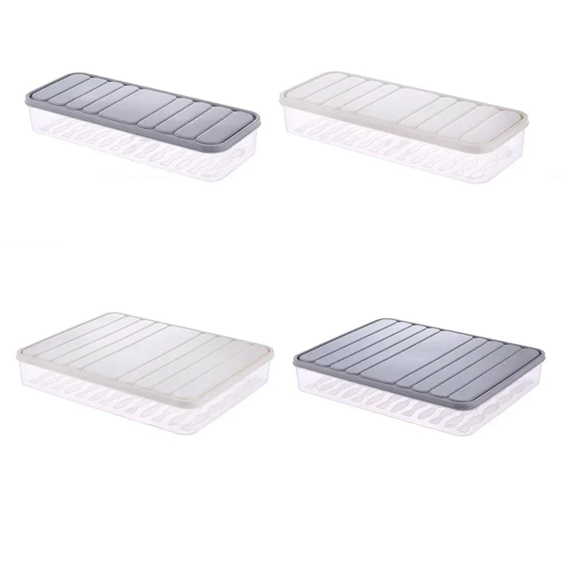Freezer Dumpling Box Food Storage Container Stackable Food Saver Box with Lid Square Plastic Single-layer Sealed Transparent Box 4