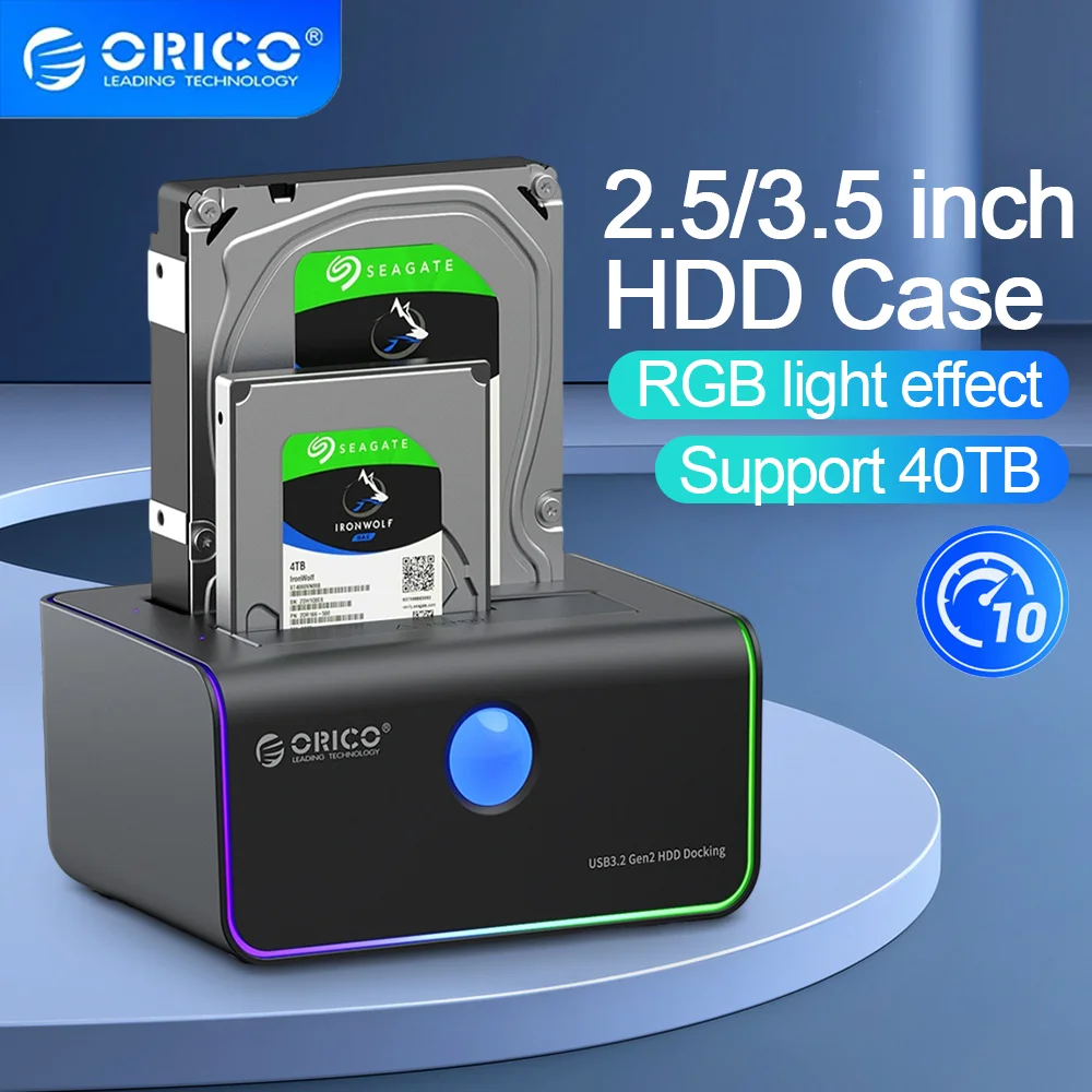 Orico-estação de Ancoragem do Disco Rígido Externo 2-bay Tipo-c 10gbps Auto-dormir Clone Offline Case pc Case