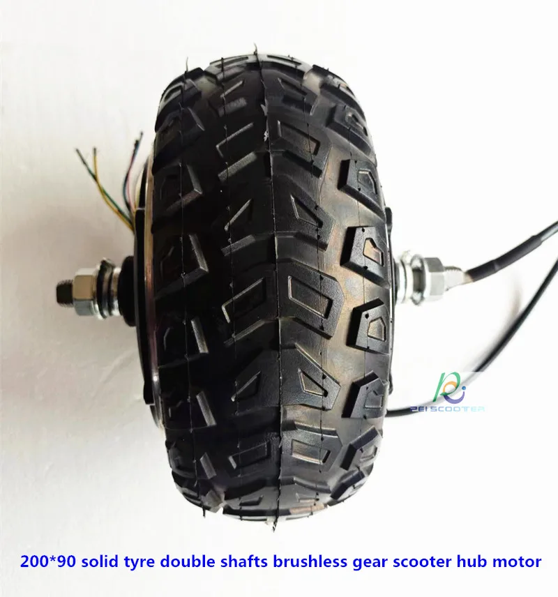 

8 Inch 200*90 Solid Tyre Brushless Gear Doble Axles Scooter Hub Motor with Hall Sensor phub-8kq