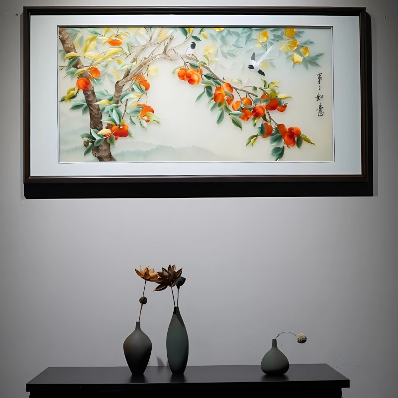 

Вышивка ручной работы, подвесная картина в китайском стиле, Высококачественная шелковая вышивка, художественная картина для украшения гостиной, ресторана