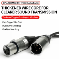 1M/2M/3M/5M/10M Gold-Plated 3-Pin XLR Male-Female Audio Cable - 3X0.75mm² (3X18AWG) Pure Copper Core for Professional Use 2