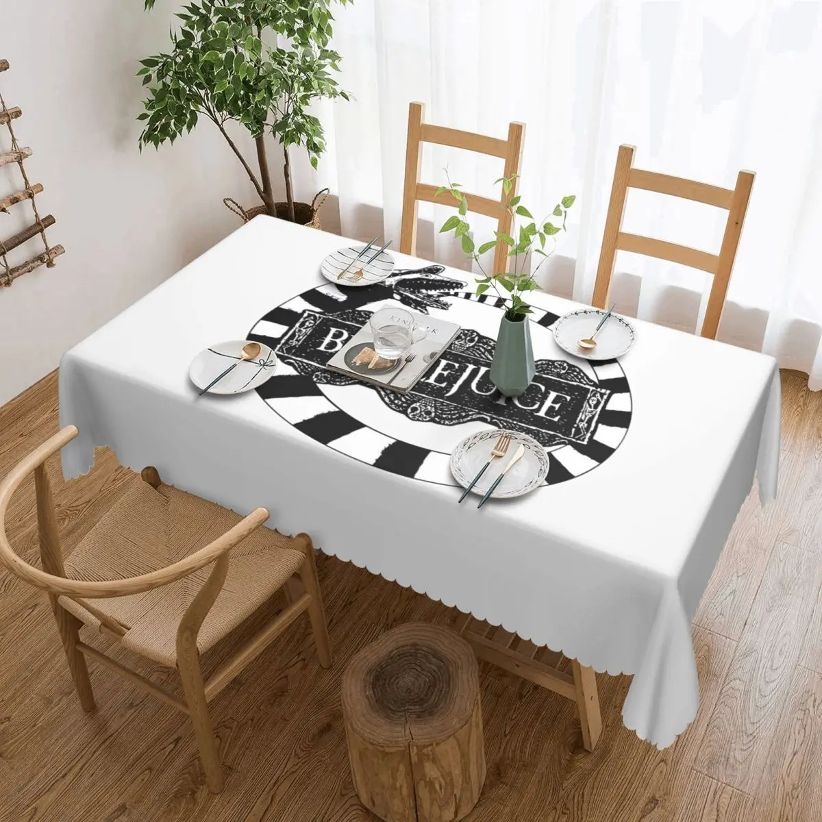Rectangular Tablecloth Tablecloth Fit 45"-50" Table Cloth Tim Burton Horror Movie Table Cover