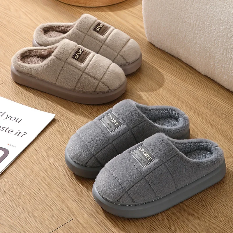 Fashion Winter Slippers Women Men Thick Sole Indoor Home Warm Couples Shoes Non Slip Flat Platform Cotton House Shoes non slip slippers fashion slippers soft non slip slippers