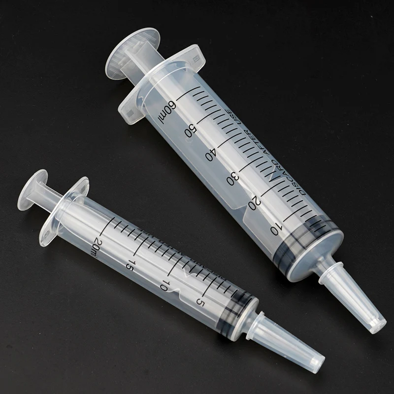 1 Pcs Small Pet Feeder Bird Feeder Syringe Enema Irrigator Large Caliber Plastic Syringe With Coarse Mouth 20ml/60ml 3
