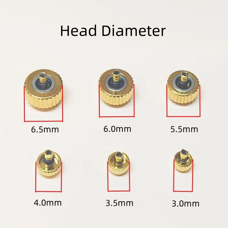 sourcing map 2Pcs 6mm Montre Couronne Pièces, Inox Acier Plat Tête