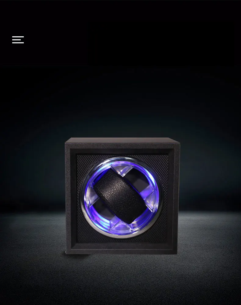 Matte black automatic watch winder box with Mabuchi motor and single-slot design