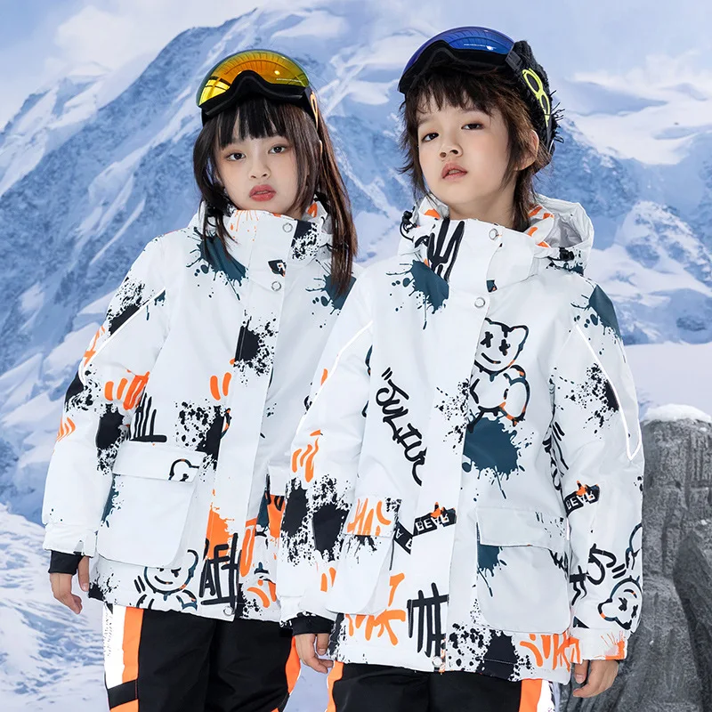 

2022 New Children's Ski Jacket Boys and Girls Snow Waterproof Sport Warm Winter Outdoor Windproof Snowboard Skiing Clothes