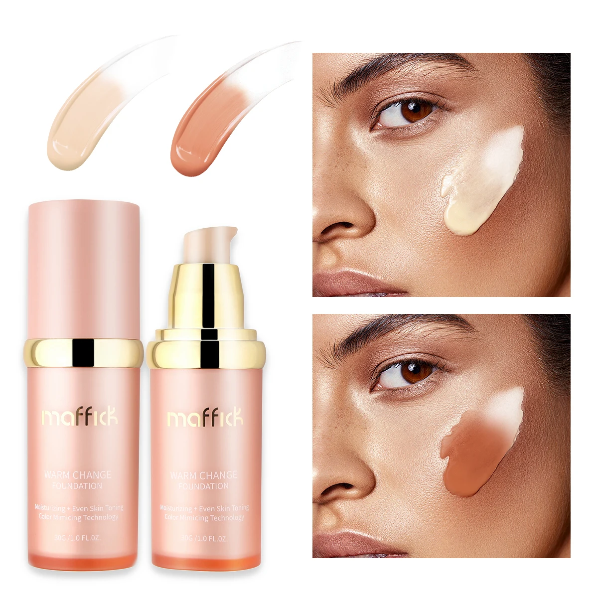 Maffick 2 Color Brightening Long Lasting Hydrating Concealer Color Changing Foundation Waterproof No Makeup Removal Concealer