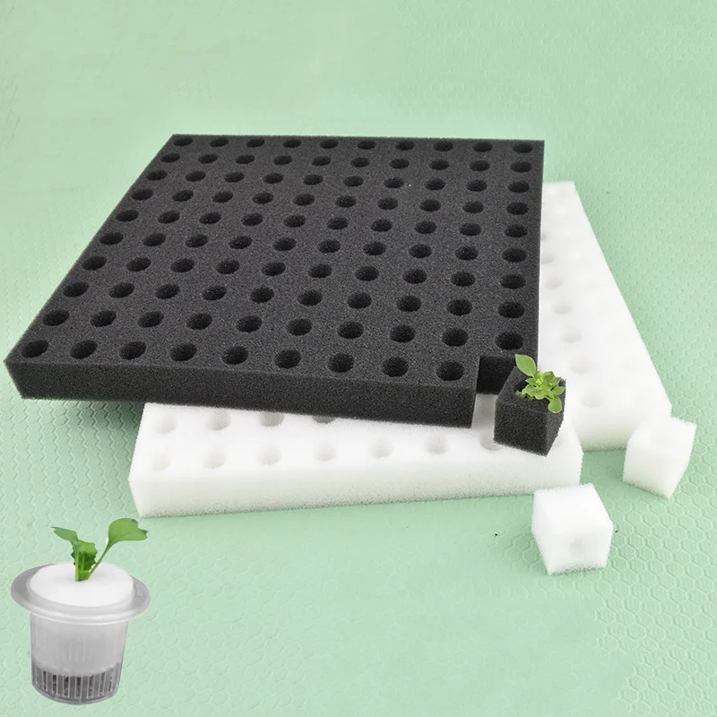 100pcs Seedling Sponge Hydroponi Vegetables Nursery Planting Sponge Flower Seed Soilless Culture Seed Trays Plant Pot Garden
