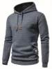 Waffle Pattern Hoodie, Cool Hoodies For Men, Men's Casual Solid Pullover Hooded Sweatshirt Streetwear For Winter Fall, As Gifts 5