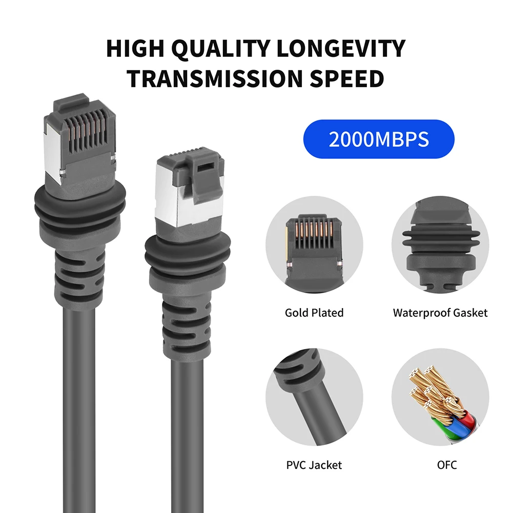 For Starlink Gen 3 Cable Ethernet Cable 2000Mbps Standard V3 Ethernet Cord W/ RJ45 Connector Plug and Play for Starlink V3 computer network cable