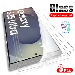 3-Pack Ultra-Durable Tempered Glass Screen Protectors for Samsung S25 Plus (Transparent-HD Clear)