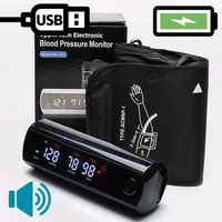 Rechargeable LI-ION Battery Digitization Russian Voice LCD Large Screen Sphygmomanometer Arm Blood Pressure Monitor Tonometer 1