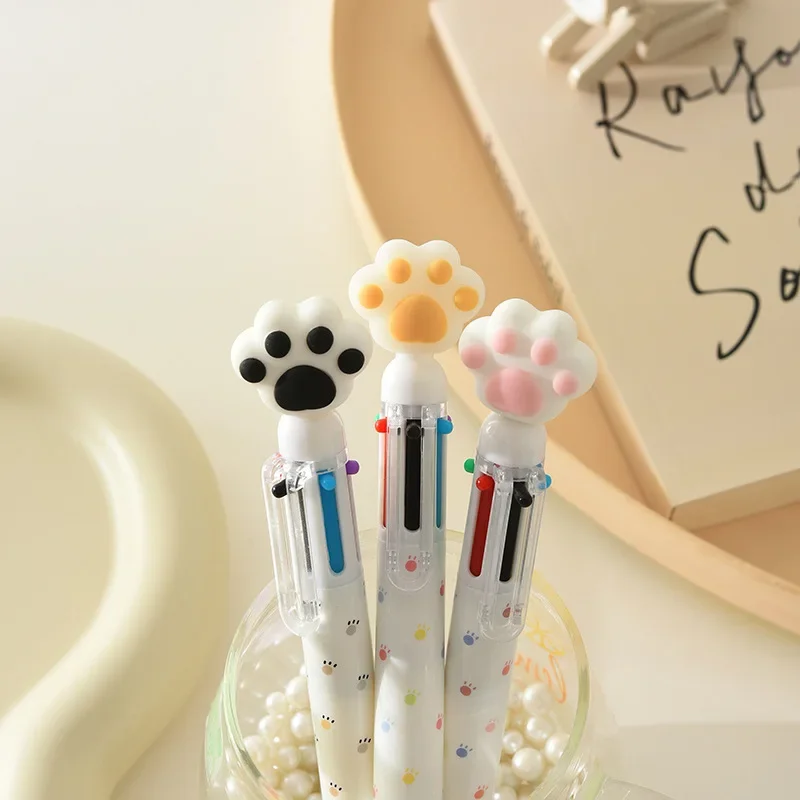 Cute Cat Paw 6 Colors Ballpoint Pens Kawaii Rollerball Pens for Students Korean Stationery Gift School Office Writing Supplies high quality luxury jinhao 159 multiple colors to choose from rollerball pen office school stationery material supplies