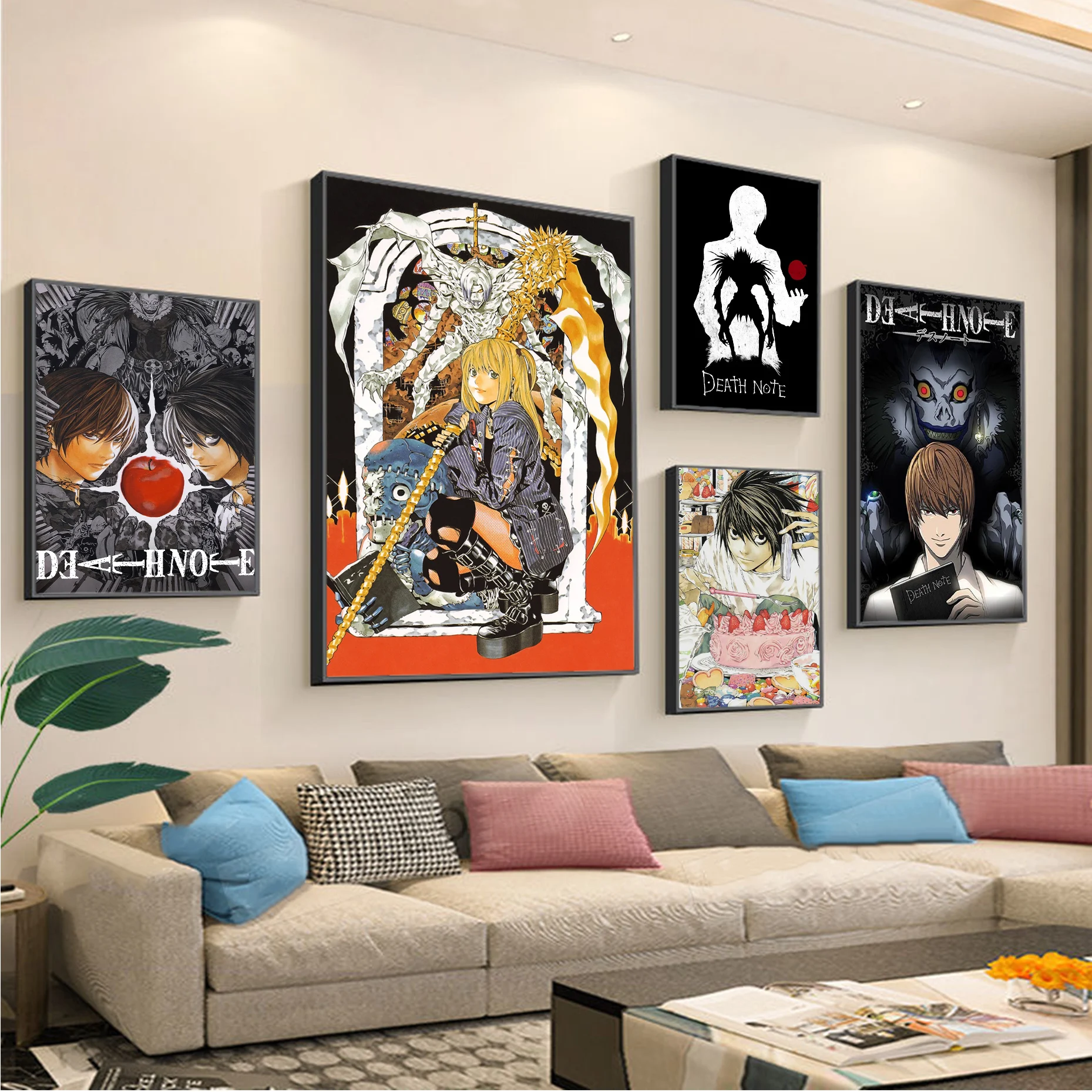 

Hot Anime Death Note Classic Vintage Posters Fancy Wall Sticker For Living Room Bar Decoration Aesthetic Art Wall Painting
