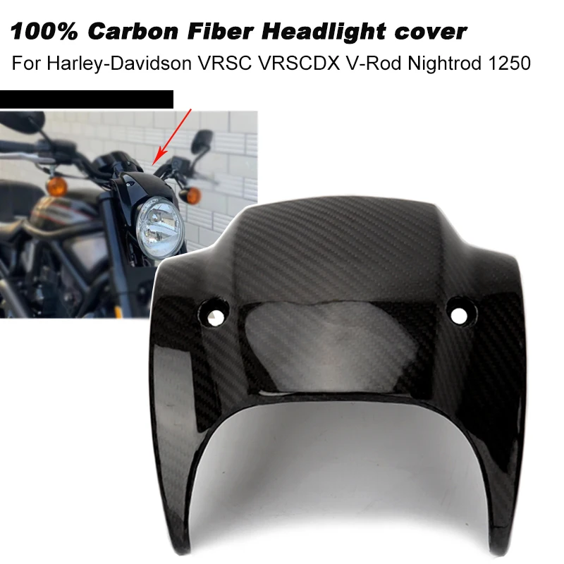MotorcycleRealCarbonFiberWindshieldFrontHeadlightFariingCover
